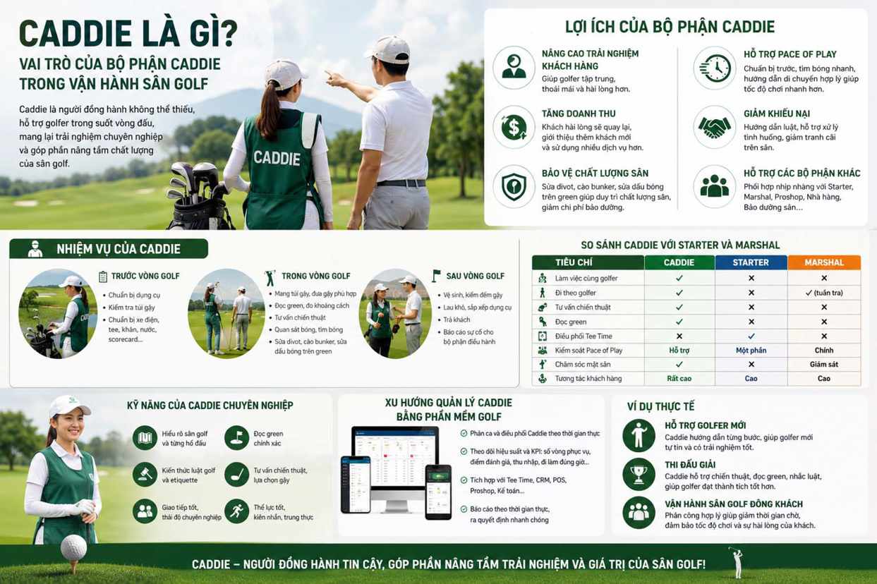 Caddie là gì? Vai trò của Caddie trong vận hành sân golf theo tiêu chuẩn quốc tế