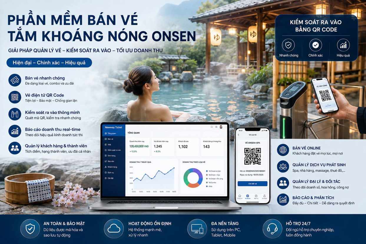 Phần mềm bán vé tắm khoáng nóng onsen