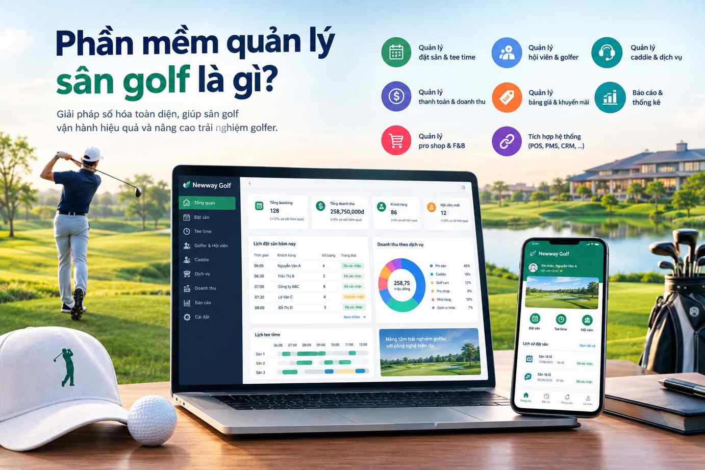 Phần Mềm Quản Lý Sân Golf Là Gì? Tính Năng &amp; Lợi Ích