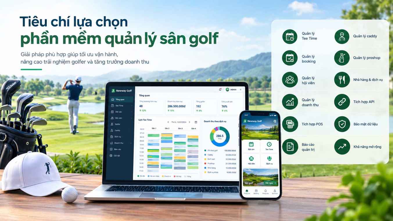 Tiêu chí lựa chọn phần mềm quản lý sân golf