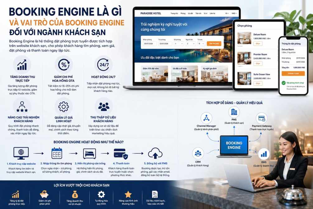 Booking Engine là gì? Vai trò của Booking Engine trong khách sạn
