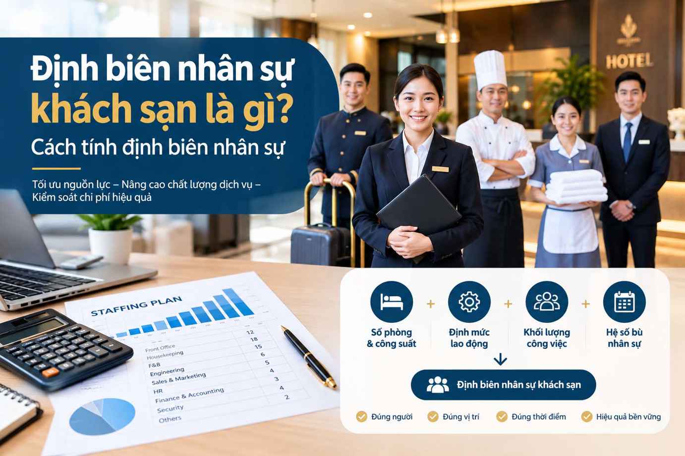 Định biên nhân sự khách sạn là gì? Cách tính chuẩn