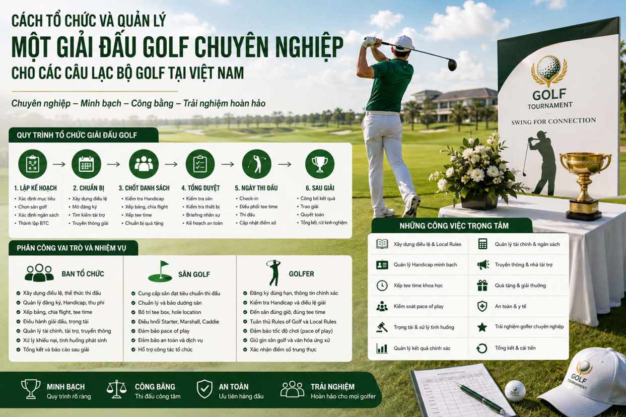 Cách tổ chức giải đấu Golf chuyên nghiệp cho CLB Golf Việt Nam