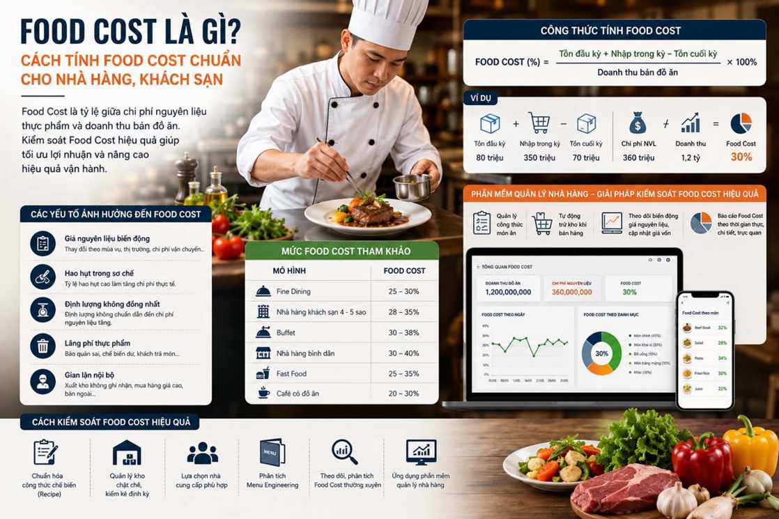 Food Cost là gì? Cách tính Food Cost chuẩn cho nhà hàng, khách sạn từ A-Z