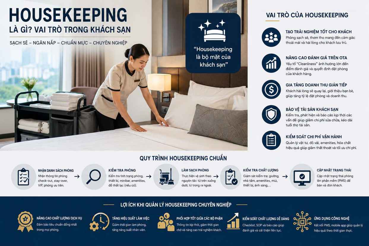 HouseKeeping là gì? Vai trò của HouseKeeping trong khách sạn từ A-Z