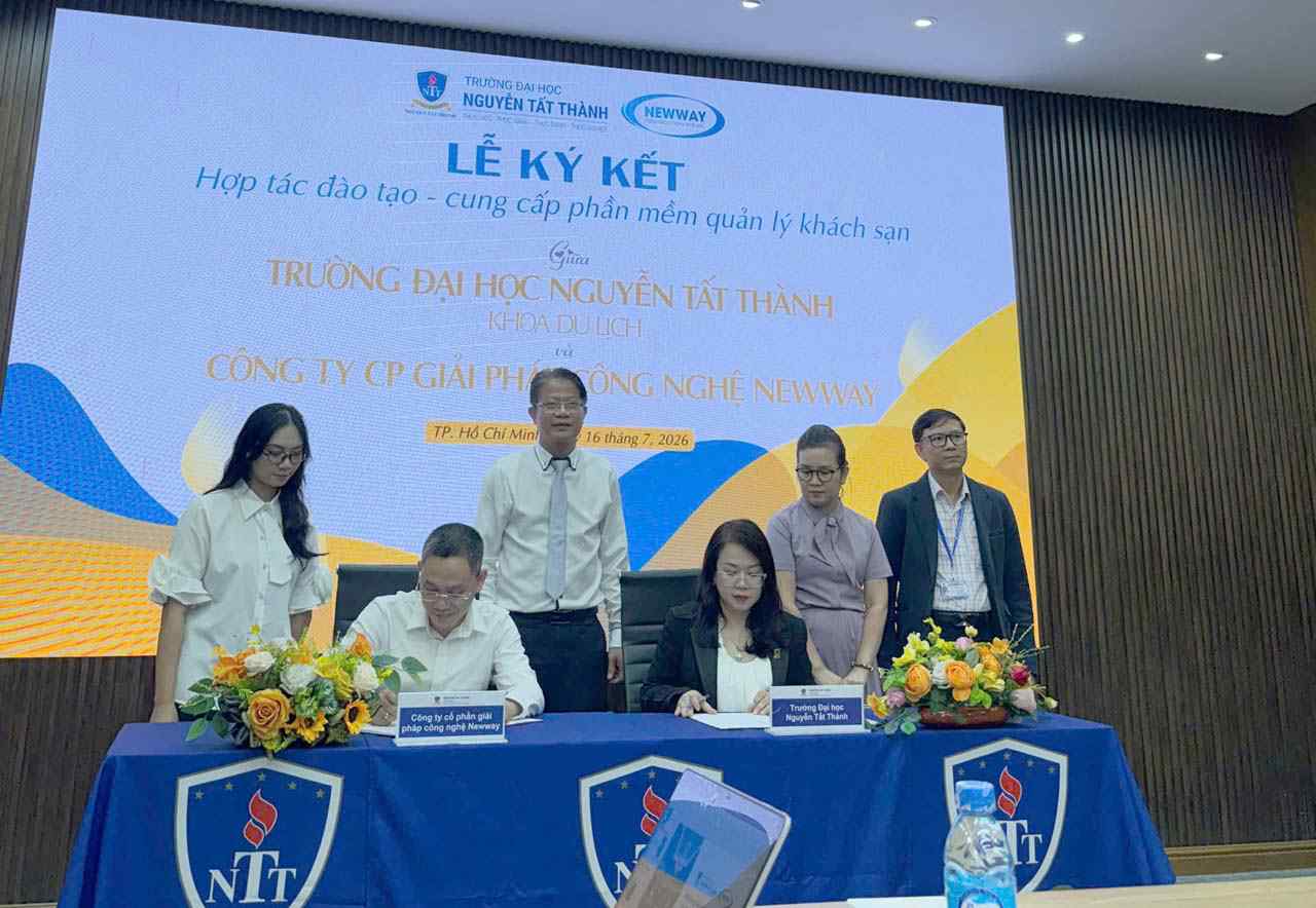 Newway Solution ký kết hợp tác với Đại học Nguyễn Tất Thành đào tạo thực hành phần mềm quản lý khách sạn