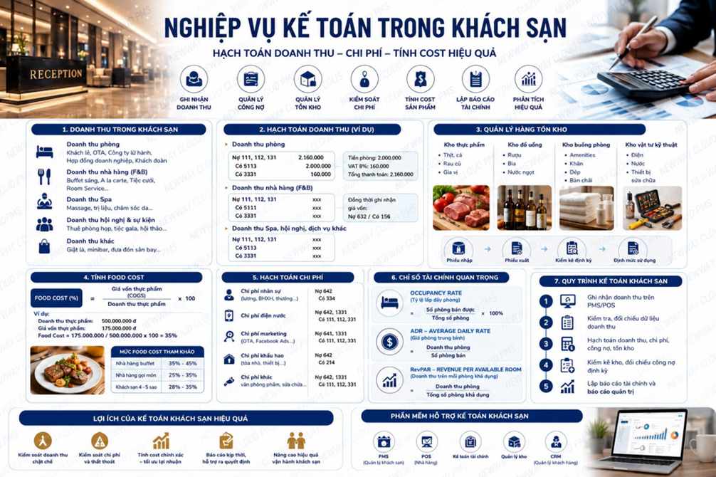 Nghiệp Vụ Kế Toán Trong Khách Sạn: Hạch Toán Doanh Thu, Chi Phí Và Tính Cost Chuẩn