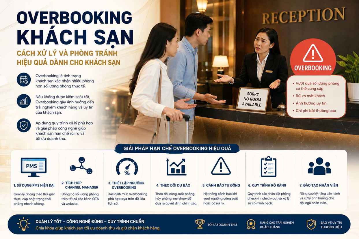 Overbooking khách sạn là gì? Cách xử lý và phòng tránh Overbooking hiệu quả