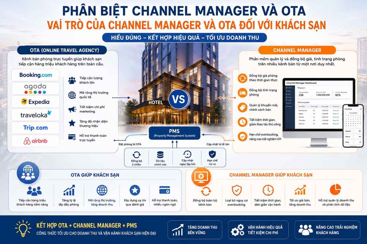 Phân biệt Channel Manager và OTA