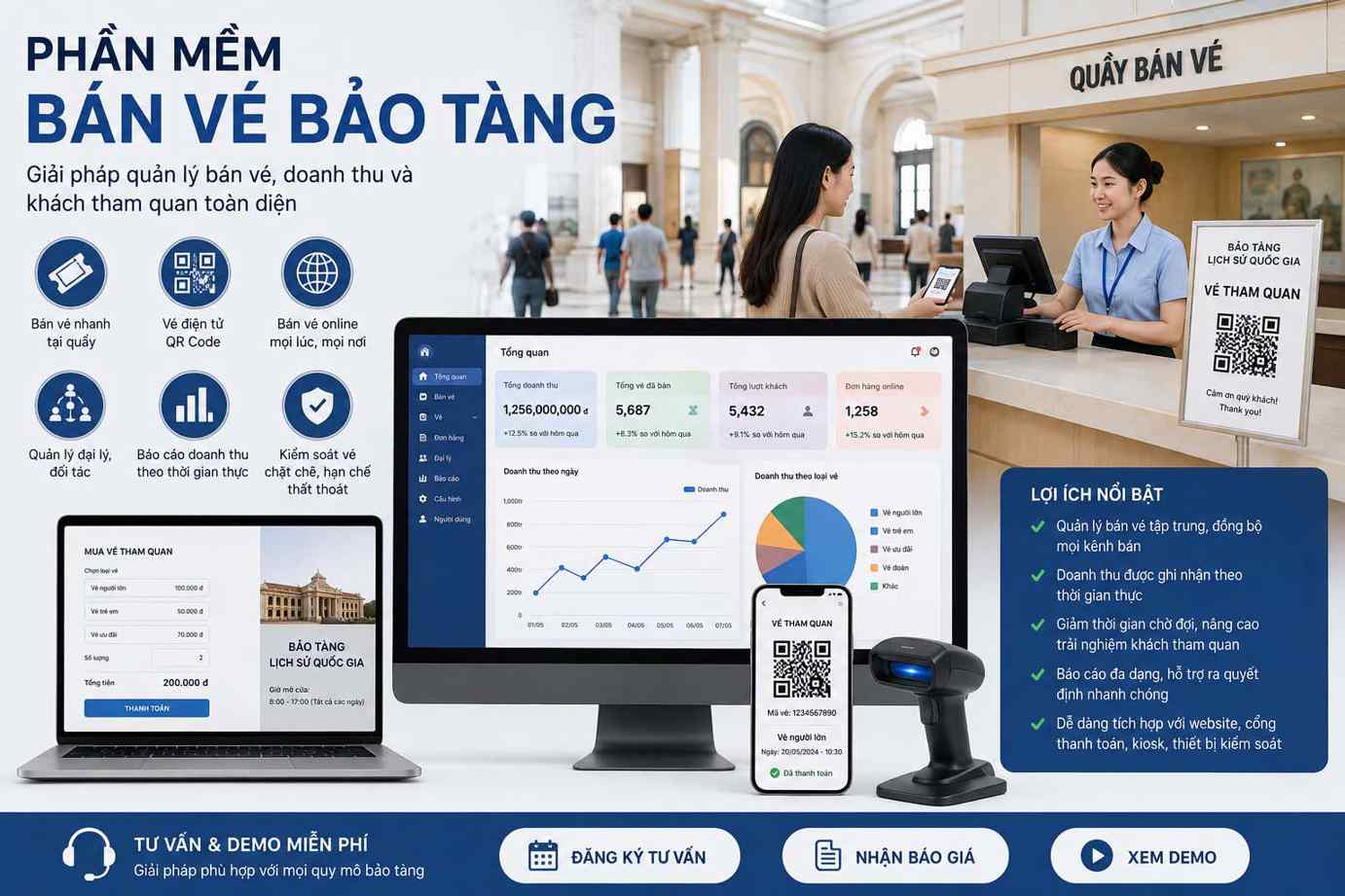 Phần mềm bán vé bảo tàng – Quản lý vé &amp; doanh thu hiệu quả