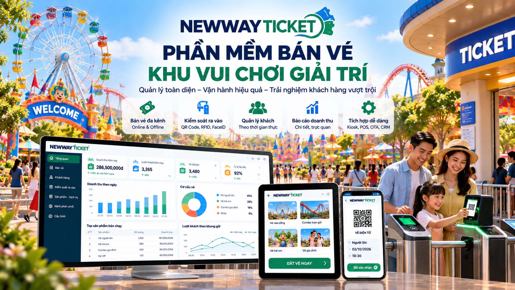 Phần mềm bán vé khu vui chơi giải trí Newway Ticket