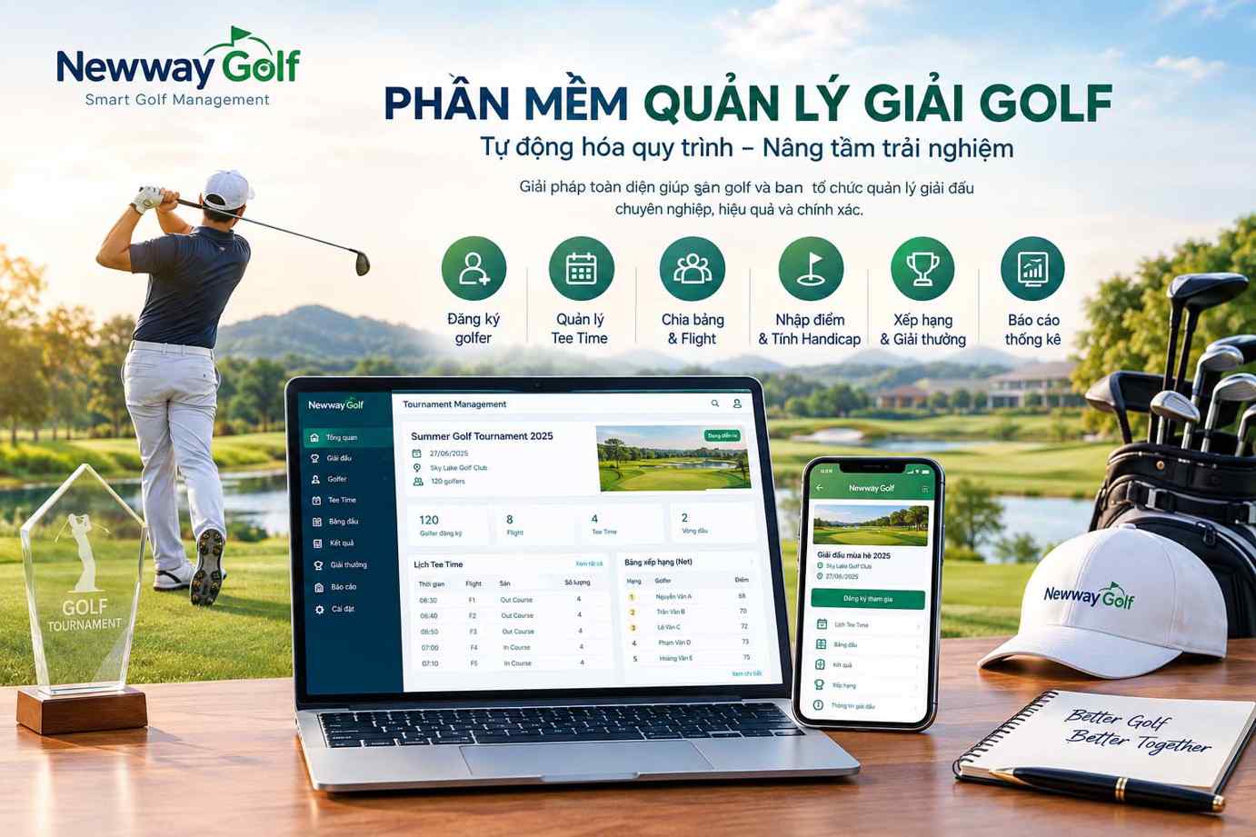 phần mềm quản lý giải golf