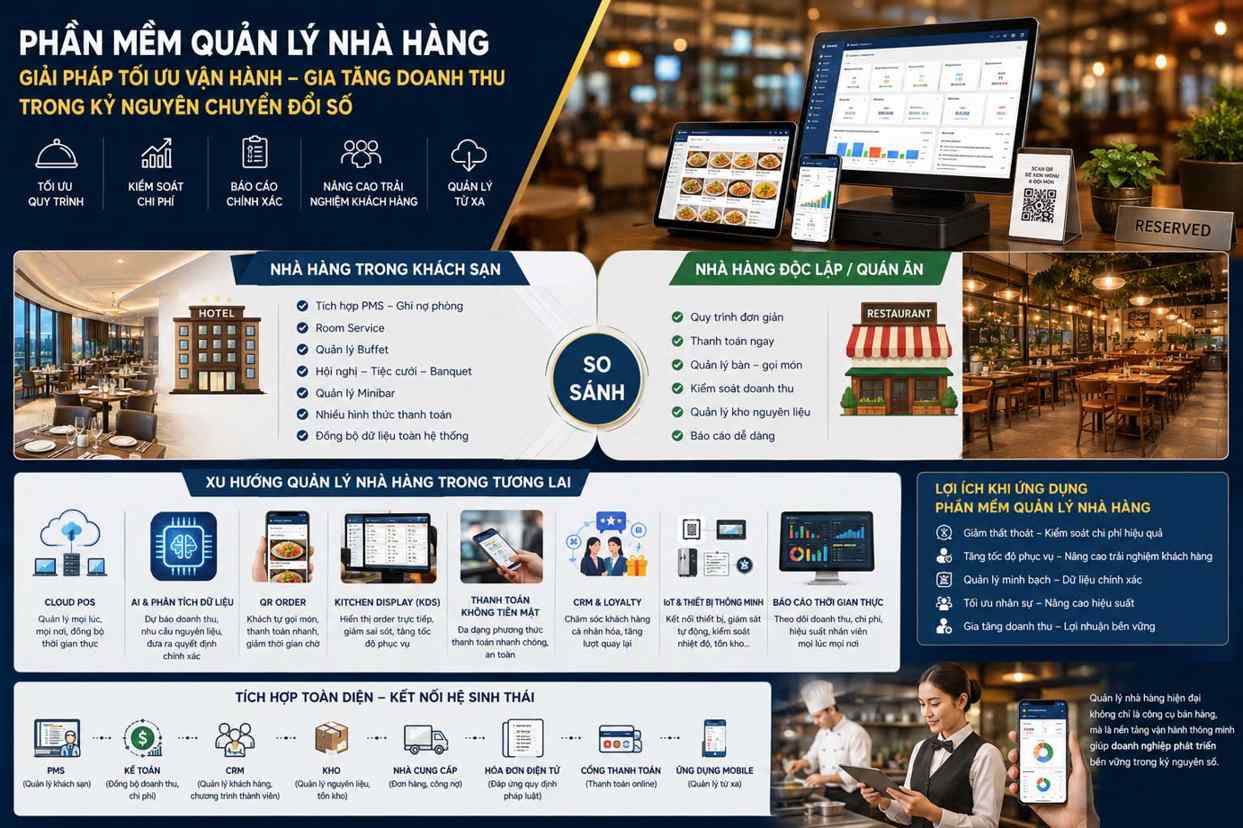 Phần mềm quản lý nhà hàng là gì? Xu hướng quản lý nhà hàng trong thời đại chuyển đổi số