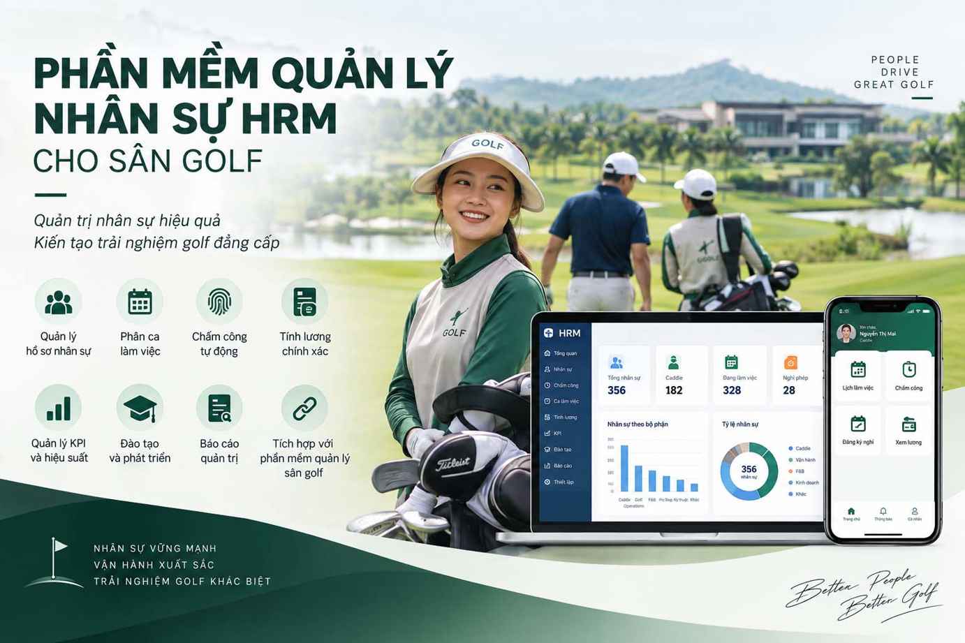 Phần mềm quản lý nhân sự hrm cho sân golf