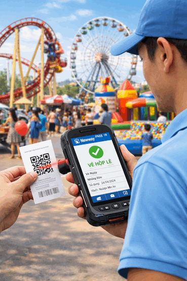 Soát vé cầm tay khu vui chơi | Phần mềm Newway Ticket