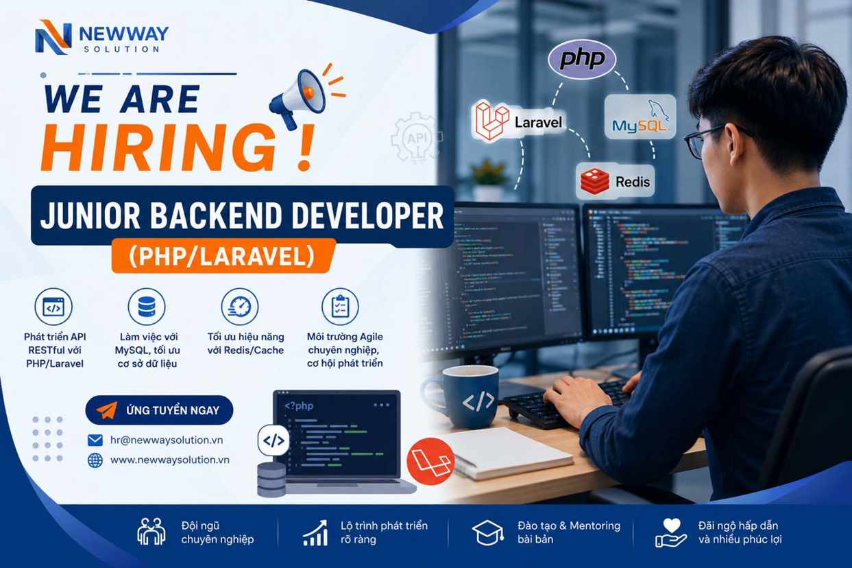 Tuyển dụng Junior Backend Developer PHP/Laravel 2026 | Newway Solution