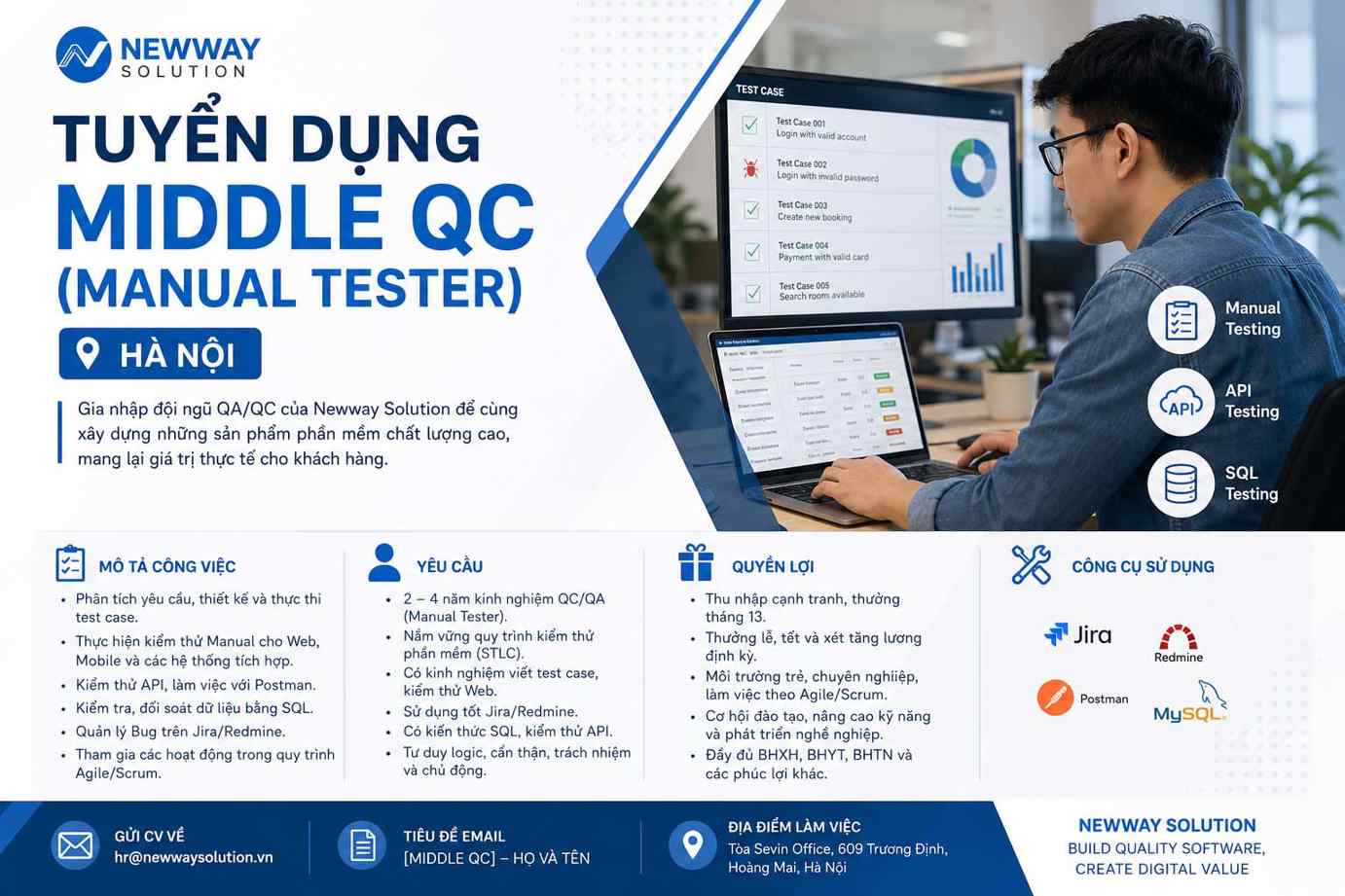 Tuyển dụng Middle QC tại Hà Nội | Newway Solution