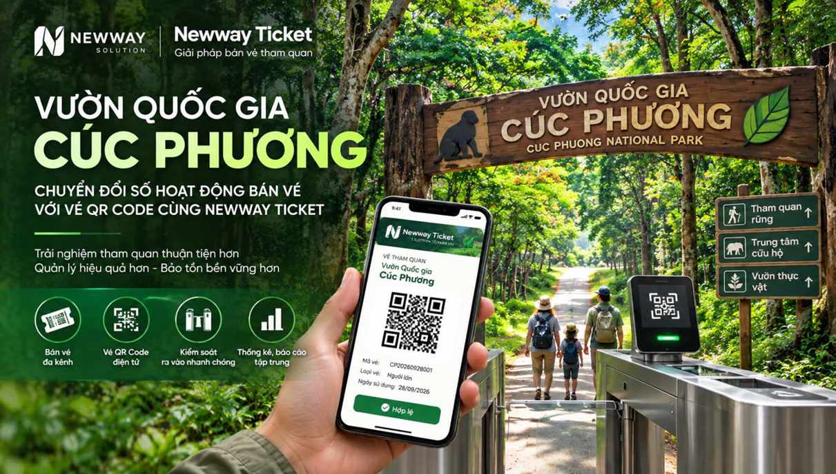 Vườn Quốc Gia Cúc Phương áp dụng Newway Ticket với vé QR Code